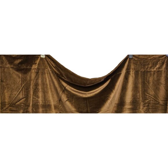 Pair Vintage Curtains Velvet Chocolate Brown 107x54" 100% Polyester - Picture 3 of 11